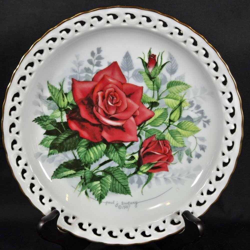 Hamilton Collection American Rose Garden American Spirit Artist Signed Plate